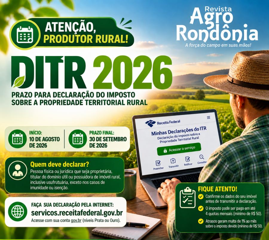 DITR 2026: produtores rurais têm até 30 de...
